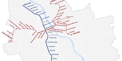 மெட்ரோ வரைபடம் Warsaw